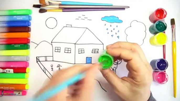 Drawing House for Learning Colors and Coloring Pages a Dress for Kids