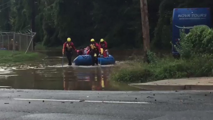 Firefighters Rescue Victims of Flash Flooding in Capitol Heights, Maryland