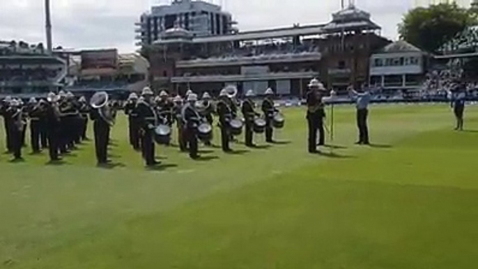 Watch her Majesty's Royal Marines band perform during Lunch at the Lord's.#ENGvIND