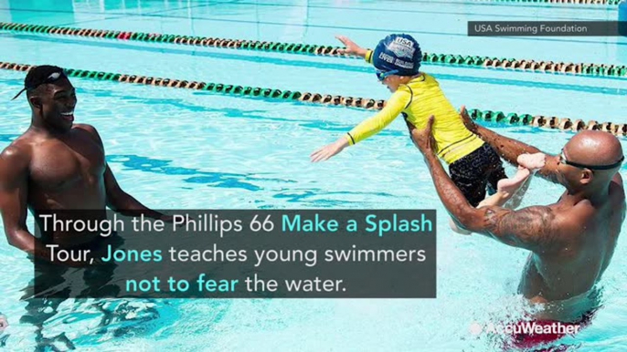 Olympic gold medalist Cullen Jones teaches kids across the US the importance of swimming lessons