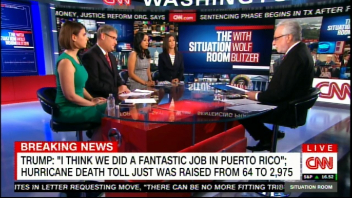 Trump:"I Think we did a Fantastic Job in Puerto Rico"; Hurricane Death Toll Just was Raised From 64 to 2,975. #BreakingNews #News #FoxNews #DonaldTrump