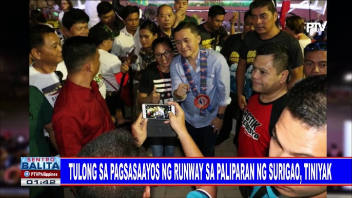 Tulong sa pagsasaayos ng runway sa paliparan sa Surigao, tiniyak