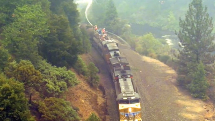 Fire Train Takes on Delta Fire in California's Shasta County