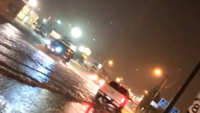 Roads Flooded in Weslaco, Texas, After Heavy Rainfall