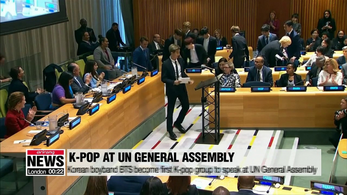 Korean boyband BTS become first K-pop group to speak at UN General Assembly