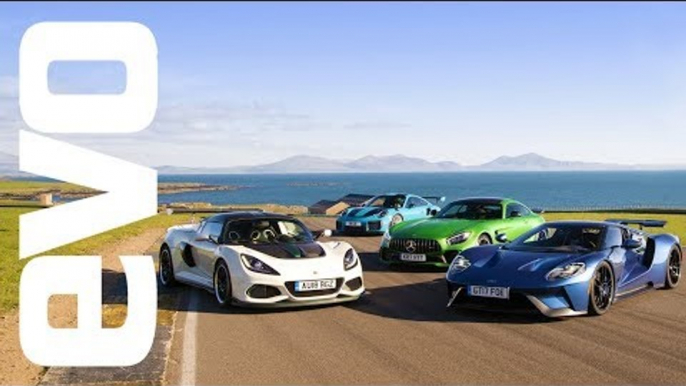 Ford GT v Porsche 911 GT2 RS v Mercedes-AMG GT R v Lotus Exige Cup | evo LEADERBOARD