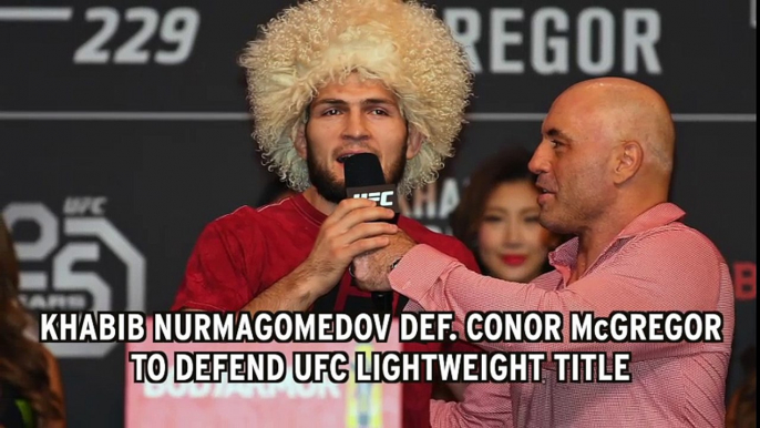 Khabib Nurmagomedov defeats Conor McGregor at UFC 229