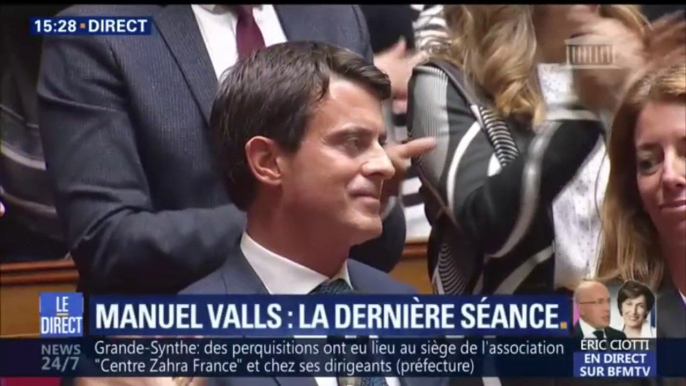 Manuel Valls applaudi par les députés LaREM pour sa dernière séance à l'Assemblée nationale