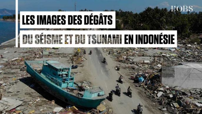 Les images aériennes des dégâts du séisme et du tsunami en Indonésie