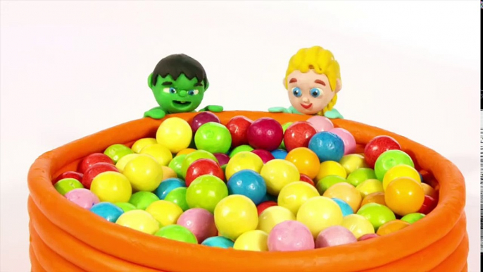 Tv cartoons movies 2019 FROZEN ELSA & HULK JUMP INTO THE BALL PIT ❤ Spiderman, Hulk & Frozen Elsa Play Doh Cartoons For Kids