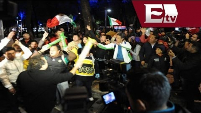 Celebran triunfo de la Selección Mexicana en el Ángel de la Independencia / Vianey Esquinca