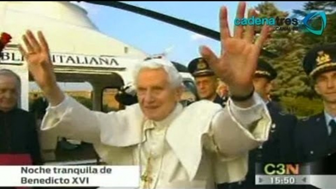 Benedicto XVI pasa una noche tranquila en Castel Gandolfo