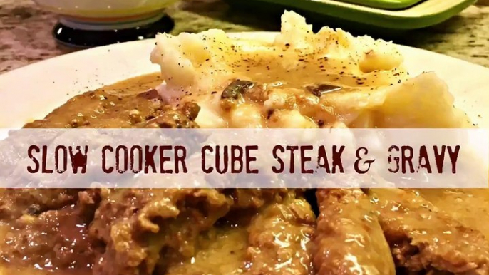 SLOW COOKER CUBE STEAK AND GRAVY (QUICK & EASY) - Down home comfort food, perfect for a busy day! Easy to adapt to your taste, a meal the whole family will love