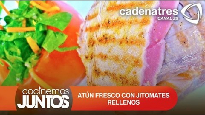 ATÚN FRESCO CON JITOMATES RELLENOS ¿Cómo preparar atún fresco con jitomates rellenos?