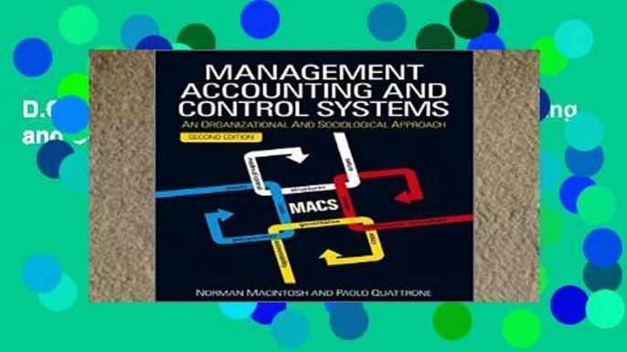 D.O.W.N.L.O.A.D [P.D.F] Management Accounting and Control Systems: An Organizational and