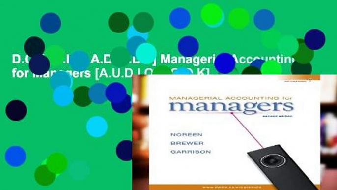 D.O.W.N.L.O.A.D [P.D.F] Managerial Accounting for Managers [A.U.D.I.O.B.O.O.K]