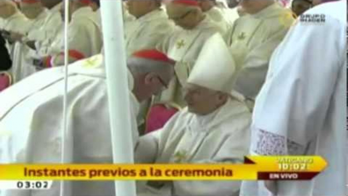 Cardenales saludan al papa emérito Benedicto XVI / Canonización de Juan Pablo II