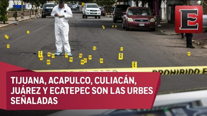 Cinco ciudades mexicanas acaparan homicidios dolosos