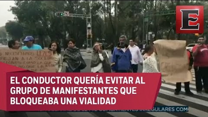 Damnificados se enfrentan a automovilistas en la Ciudad de México