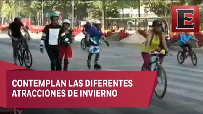 Ciclistas capitalinos gozan paseo dominical previo a Nochebuena