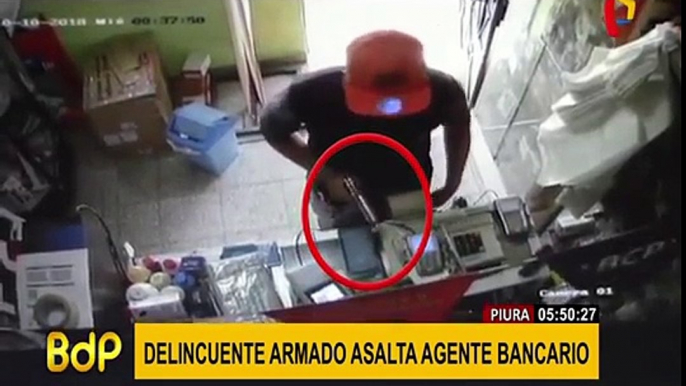 Piura: delincuente armado robó cerca de 2,800 soles de agente bancario