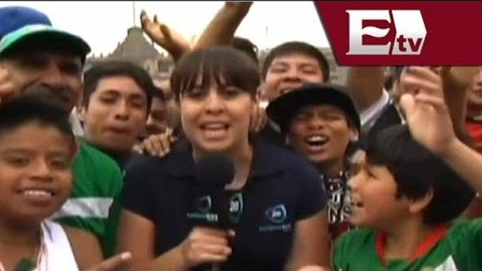 Capitalinos gozan en el Zócalo el triunfo de México frente a Croacia/ Viva Brasil