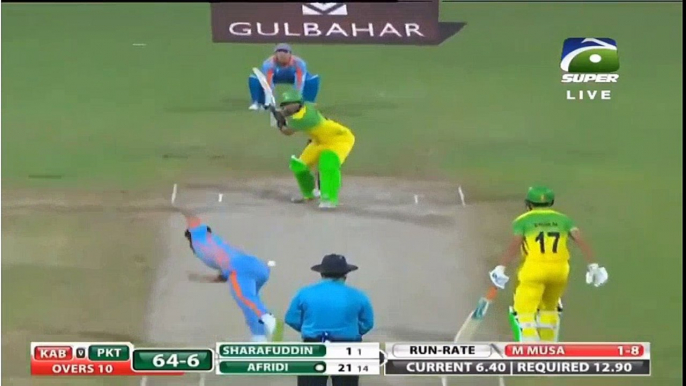 Shahid Afridi massive six in Afghan T20 League