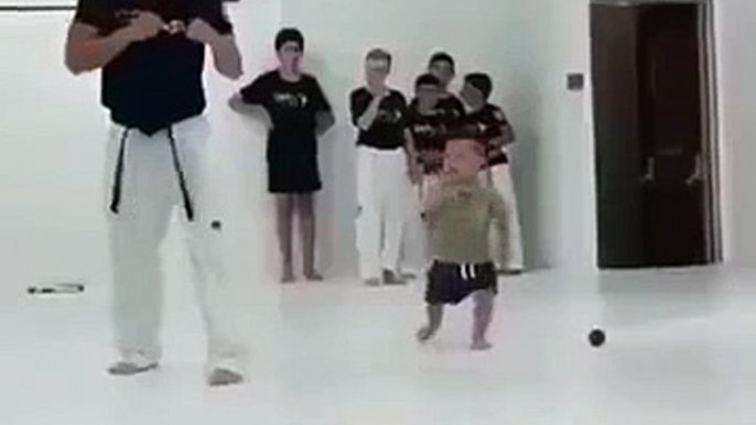 Adorable Baby Doing Martial Arts