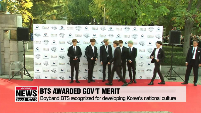 Boyband BTS recognized for developing Korea's national culture