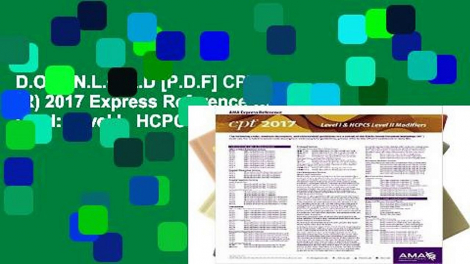 D.O.W.N.L.O.A.D [P.D.F] CPT (R) 2017 Express Reference Coding Card: Level I   HCPCS Level II