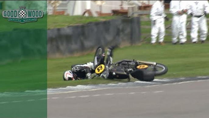 Dramatic end at Revival as leading bike wipes out during final lap