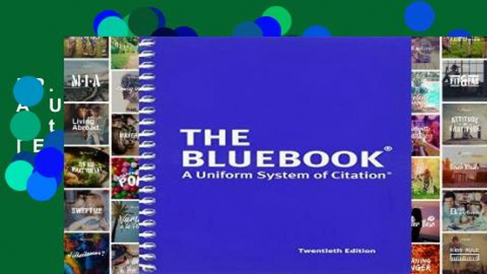 [P.D.F] The Bluebook: A Uniform System of Citation, 20th Edition [E.P.U.B]