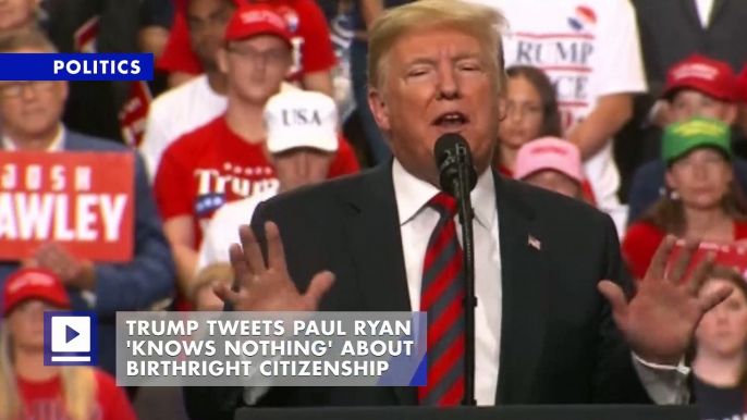 Trump Tweets Paul Ryan 'Knows Nothing' About Birthright Citizenship