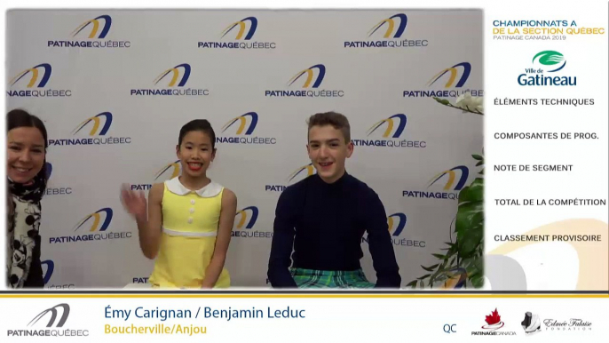 Championnats A de la section Québec - Patinage Canada 2019 Eve. 12 Pré-Novice Danse Libre + Eve. 13 Novice Danse Libre