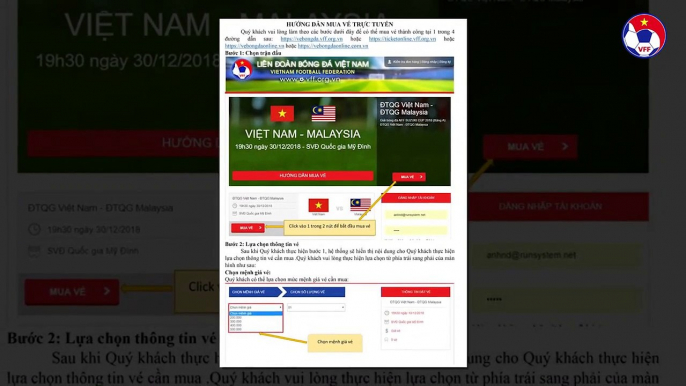 Video hướng dẫn khán giả mua vé trực tuyến qua hệ thống bán vé online của VFF | VFF Channel