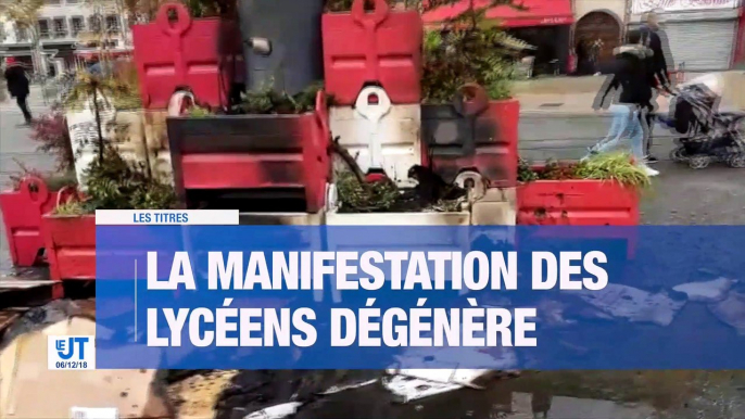 A la Une : La manifestation des lycéens dégénère à Saint-Etienne. Des groupes de jeunes ont profité de ce rassemblement pour casser. Des affrontements ont éclatés avec les forces de l'ordre. Les commerces obligés de baisser le rideau.