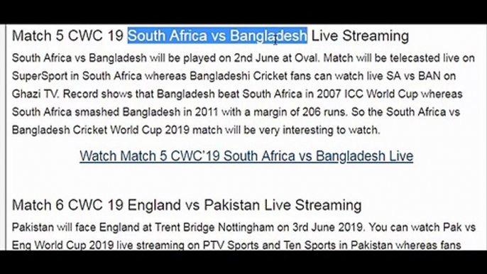 ICC World Cup 2019 Full Schedule Announcement - Time Table Date Host Venue Teams Fixtures | TV Channels |Teams |