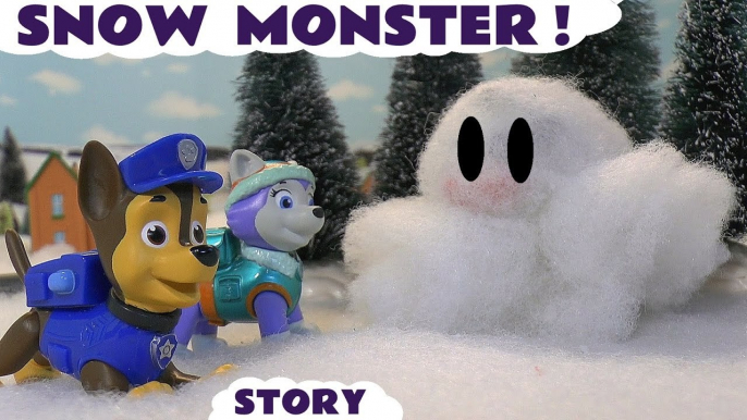 Paw Patrol Snow Monster Rescue with Thomas and Friends - The pups Chase, Rubble and Everest  try to guess the toy under the Snow - A fun story for kids and preschool children