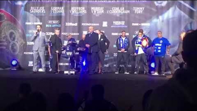 JOSH WARRINGTON vs CARL FRAMPTON WEIGH-IN (Warrington booed)