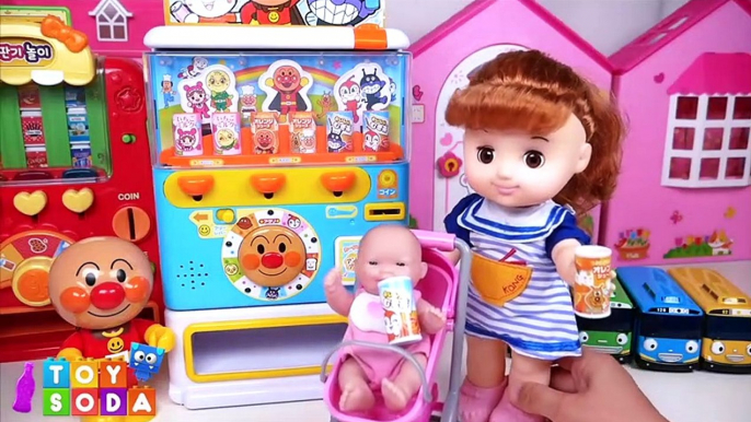 Baby Doll Pink Vending Machine Juice Drink Anpanman Toy Soda