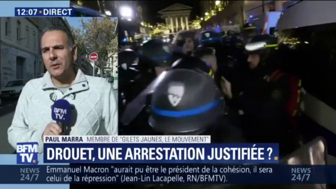 "Pas bon le gouvernement!" Le gilet jaune Paul Marra juge "maladroite" l'interpellation d'Éric Drouet