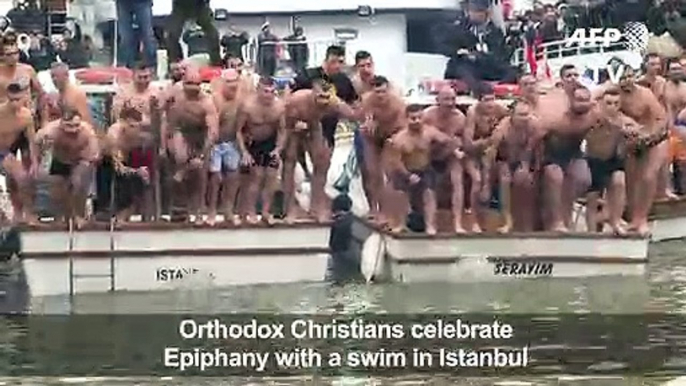 Christians celebrate Epiphany with swim in Istanbul