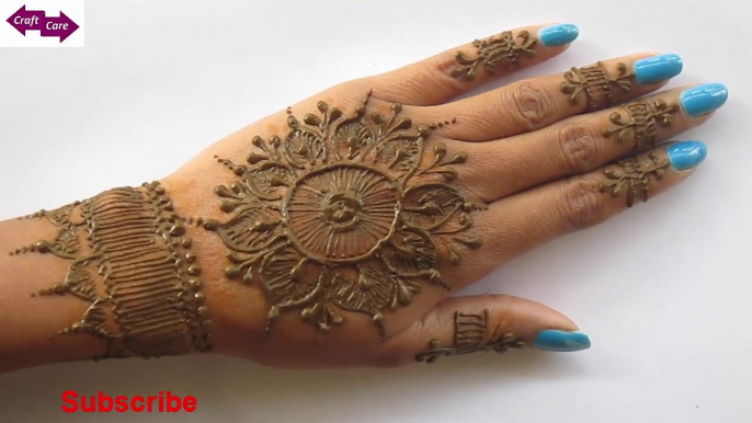 apply bracelet mehendi design for back hand * easy henna tutorial # party henna tutorial || latest mehendi design *craftcare