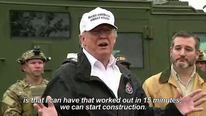 Trump pushes wall plan in US-Mexico border visit