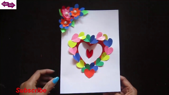 DIY- how to make lovely heart shape gift card with paper || alluring gift card idea * best wishes || craftcare