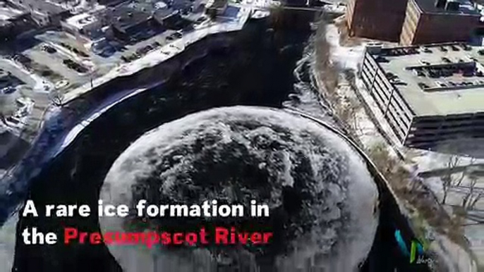 Moon River: Giant Spinning Ice Disc Mesmerizes In Maine