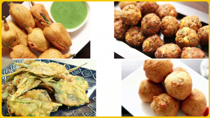 Quick & Easy Winter Snacks Recipes - Bhajiya & Pakoda/Pakora Recipes - Crispy Fritter Recipes