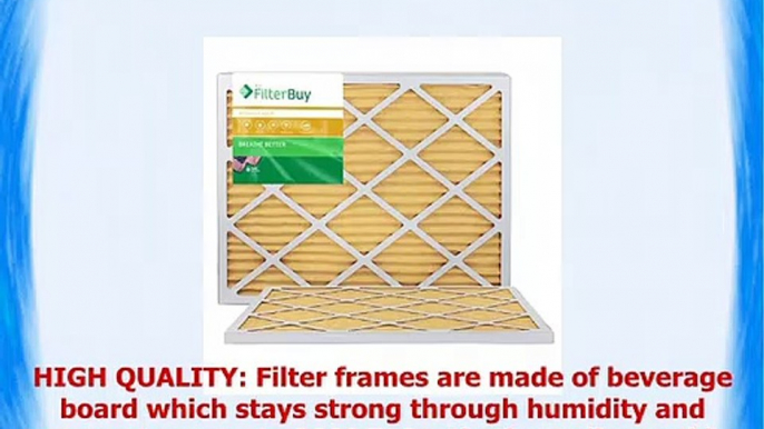 FilterBuy 14x30x1 MERV 11 Pleated AC Furnace Air Filter Pack of 2 Filters 14x30x1  Gold