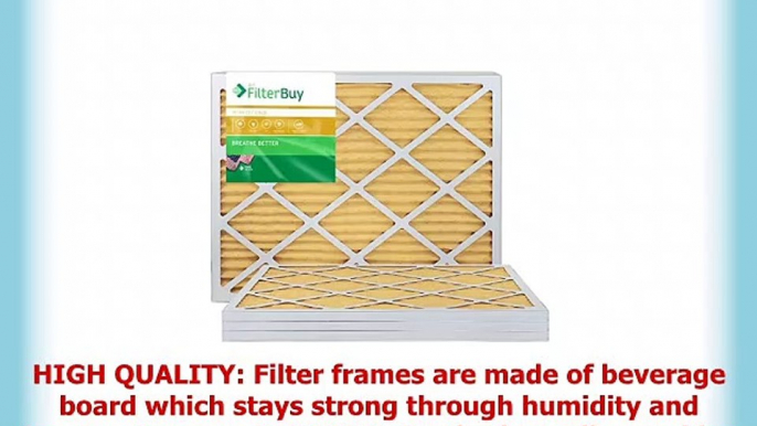 FilterBuy 14x30x1 MERV 11 Pleated AC Furnace Air Filter Pack of 4 Filters 14x30x1  Gold