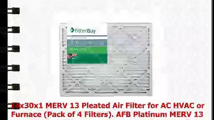 FilterBuy 14x30x1 MERV 13 Pleated AC Furnace Air Filter Pack of 4 Filters 14x30x1